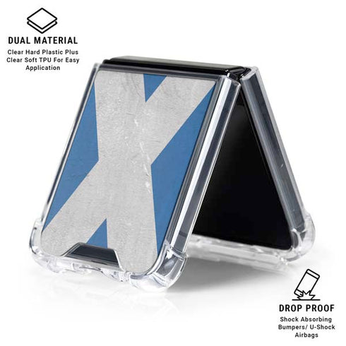 Scotland Flag Distressed Galaxy Z Flip7 Clear Case
